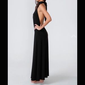 Elegant Black Backless Dress